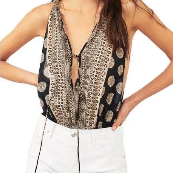NWT 🌚 Free People Intimately Soul Of The Sun Bodysuit Black - Picture 3 of 4